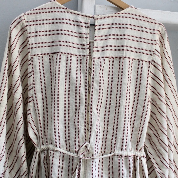 Free People Cream Brown Lightweight Kenny Striped One-Piece Jumpsuit Size Medium - Picture 10 of 11